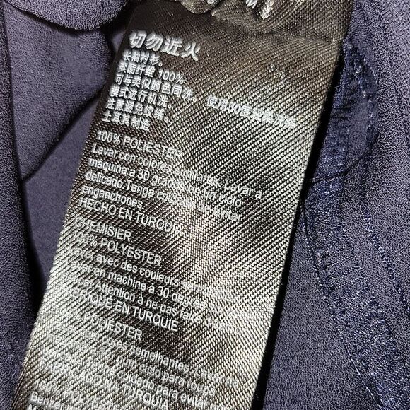 Mint Velvet 3/4 Sleeve Sheer Navy Button Blouse size 10 - Picture 9 of 9